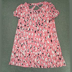 AGB Shift Dress Medium Pink Black White‎ Short Sleeve Pullover Polyester Spandex